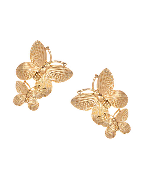 Fashion Gold Alloy Butterfly Earrings