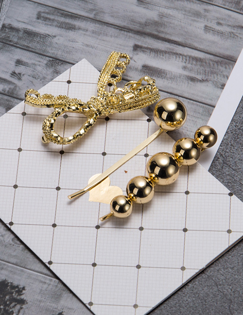 Fashion Gold (set Of 3) Hair Clip Set