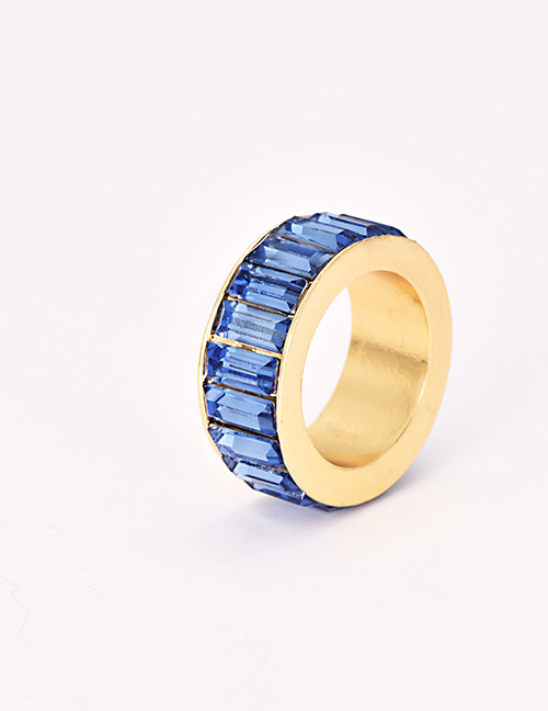 Fashion Light Blue Alloy Diamond Ring