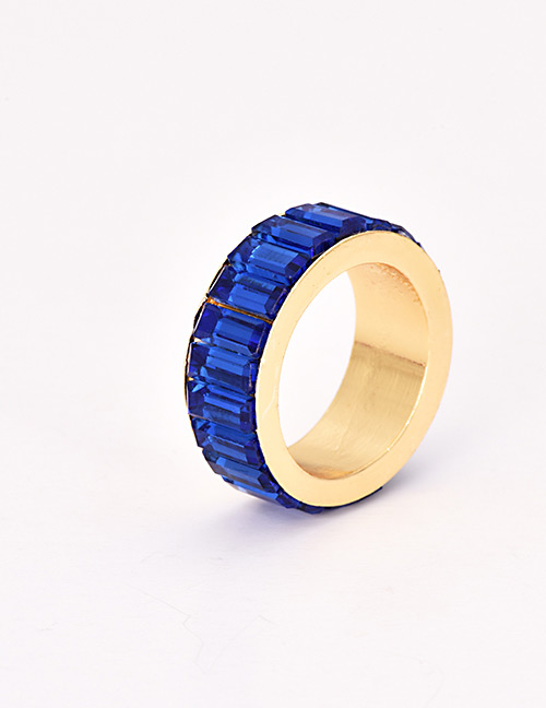 Fashion Blue Alloy Diamond Ring