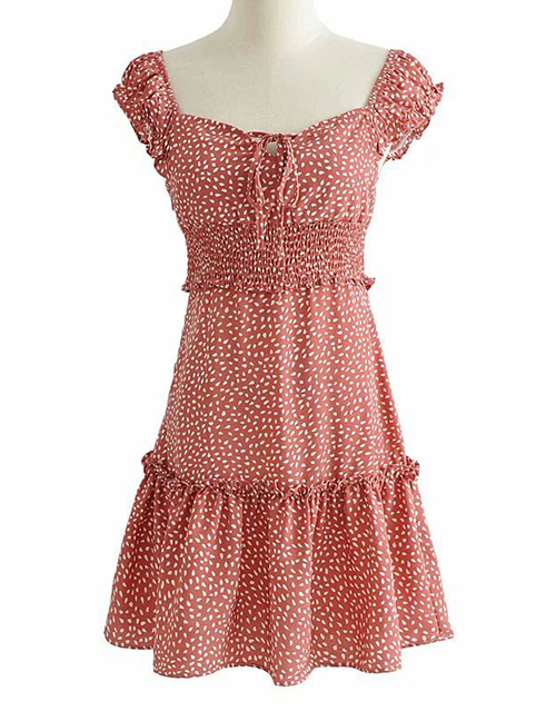 Fashion Pale Pinkish Gray Daisy Print One-piece Dress