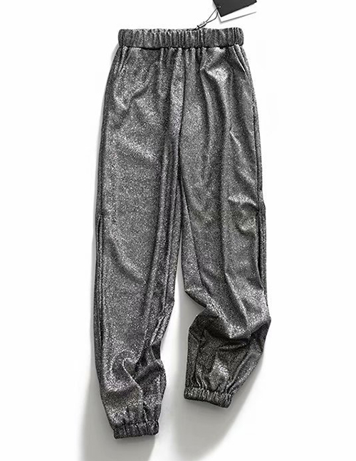 Fashion Gray Flash Split Wide Leg Pants