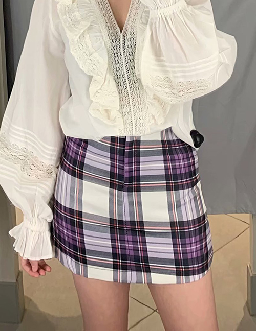 Fashion Color Plaid A-line Skirt