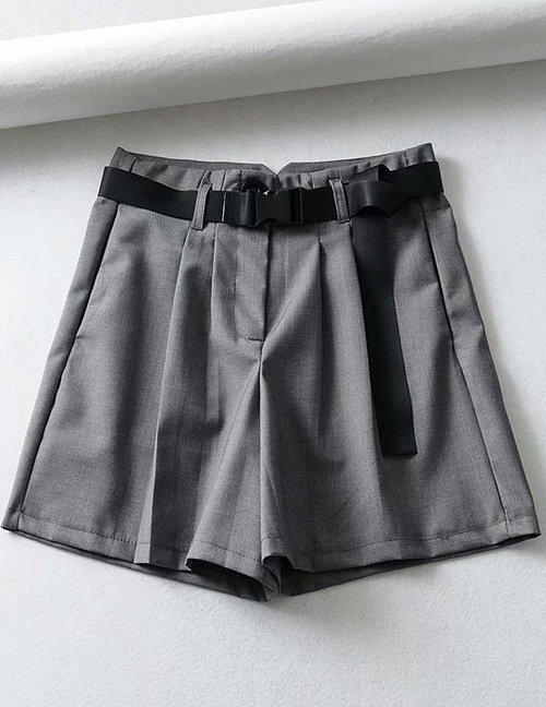 Fashion Dark Gray Pure Color Decorated Pants