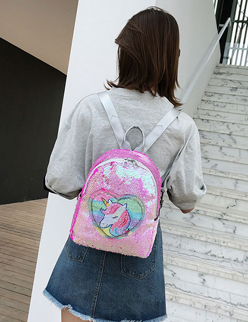 Fashion Pink Love Sequin Shoulder Bag