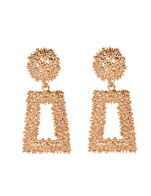 Fashion Gold Alloy Rectangular Earrings