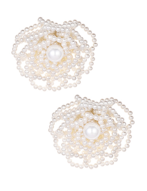 Fashion White Pearl Flower Earrings