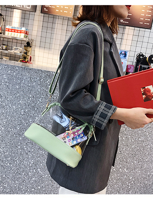 Fashion Green Transparent Shoulder Messenger Bag