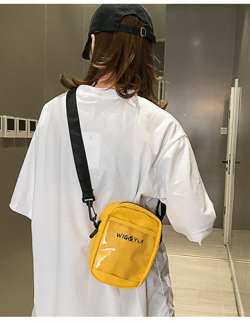 Fashion Yellow Letter Diagonal Shoulder Bag