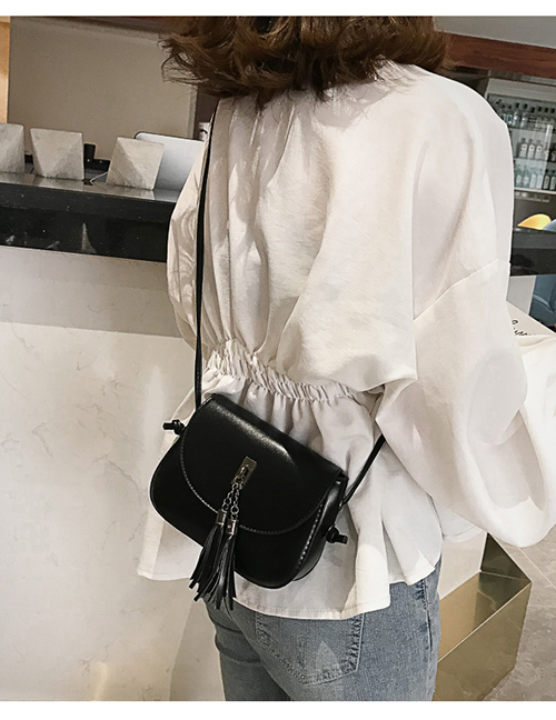Fashion Black Fringed Shoulder Bag Messenger Bag
