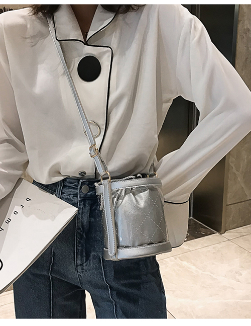Fashion Silver Shoulder Messenger Transparent Bag