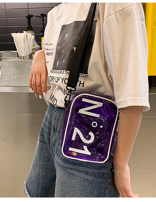 Fashion Purple Transparent Crossbody Shoulder Bag