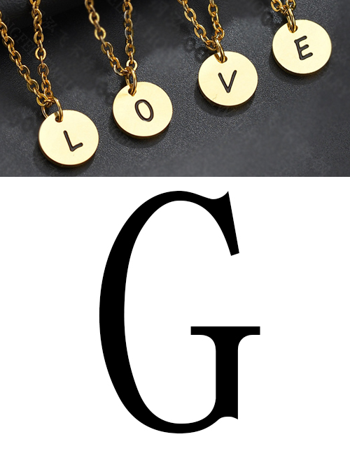 Fashion Golden G Letter Corrosion Dripping Round Medal Pendant