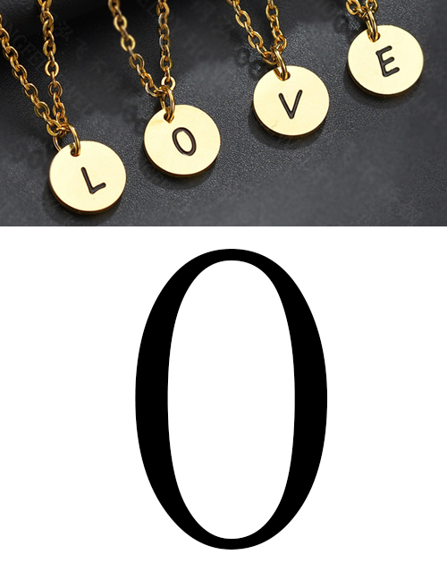 Fashion Golden O Letter Corrosion Dripping Round Medal Pendant
