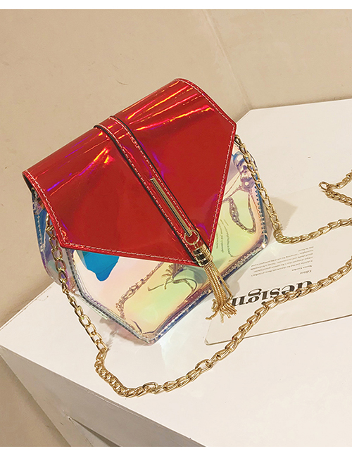 Fashion Red Transparent Laser Shoulder Messenger Bag