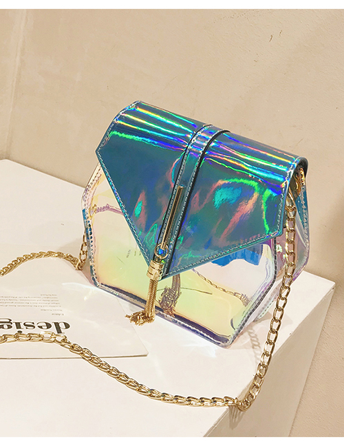 Fashion Blue Transparent Laser Shoulder Messenger Bag