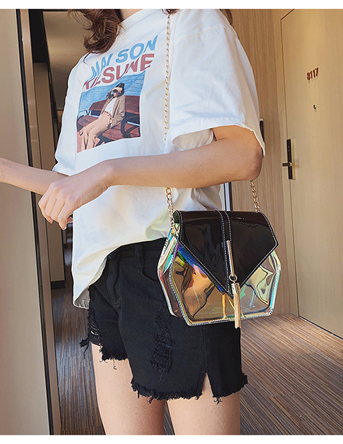 Fashion Black Transparent Laser Shoulder Messenger Bag