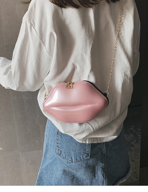 Fashion Pink Lips One-shoulder Painted Crossbody Bag