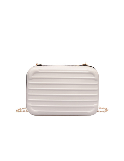 Fashion White Chain Box Shoulder Messenger Bag