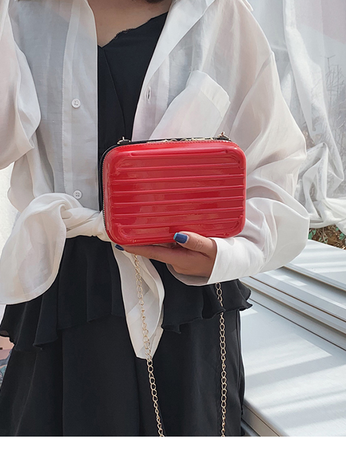 Fashion Red Chain Box Shoulder Messenger Bag