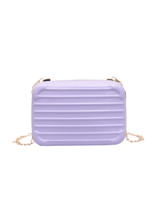 Fashion Purple Chain Box Shoulder Messenger Bag
