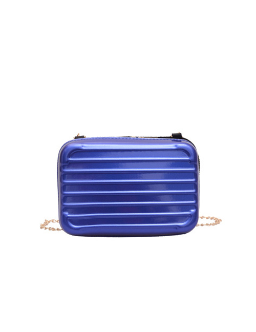 Fashion Blue Chain Box Shoulder Messenger Bag