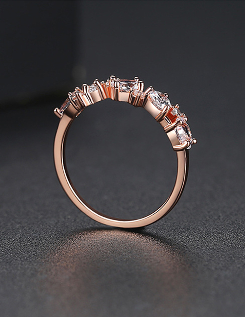 Fashion Rose Gold Micro-inlay Ring