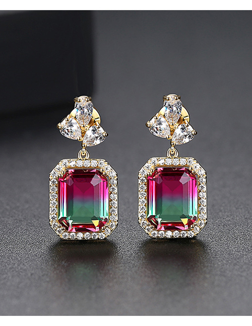 Fashion Color Square Gradient Earrings