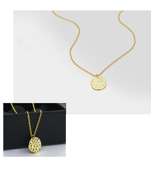 Fashion Gold  Silver Round Pendant Necklace