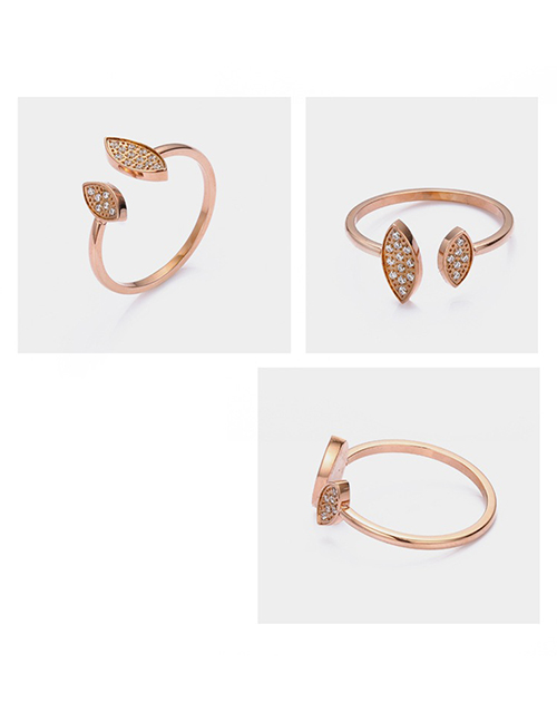 Fashion Rose Gold Adjustable Opening Diamond Ring