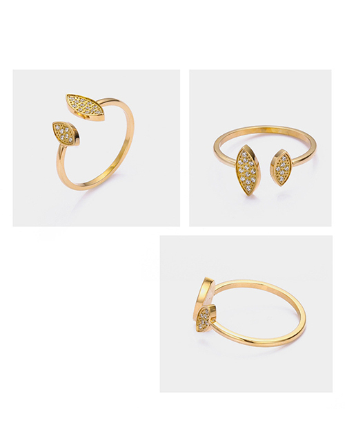 Fashion Gold Adjustable Opening Diamond Ring