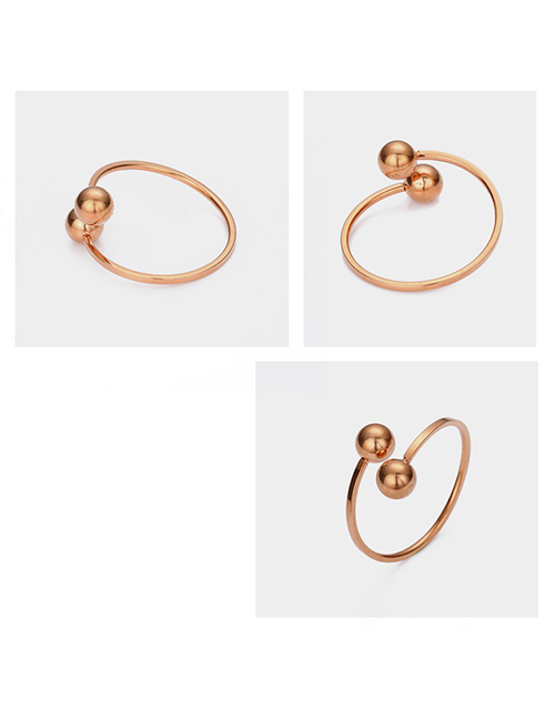 Fashion Rose Gold Adjustable Ball Ring