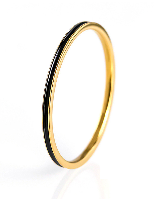 Fashion Gold + Black Drip Geometric Ring