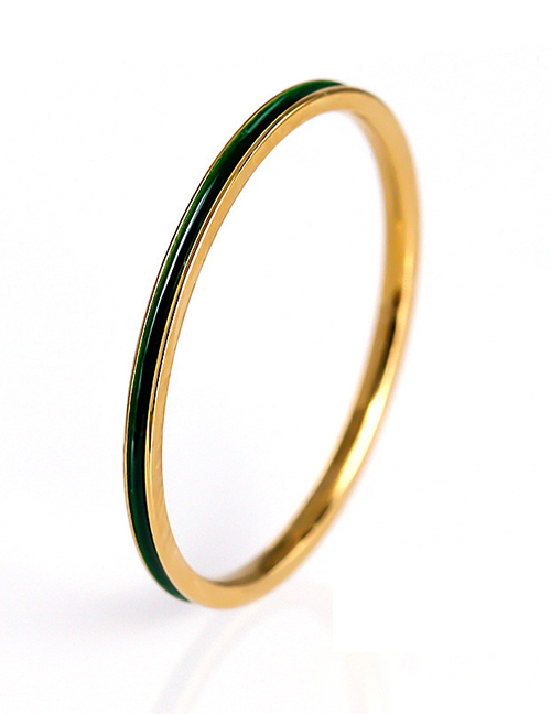 Fashion Gold + Green Drip Geometric Ring