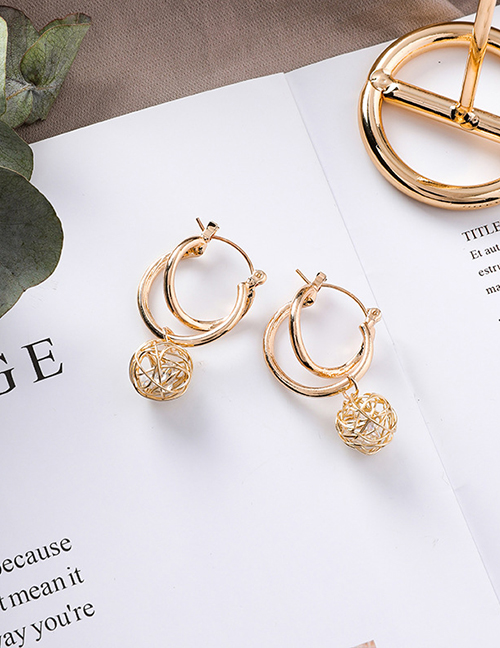 Fashion Gold Gold Skein Crystal Earrings