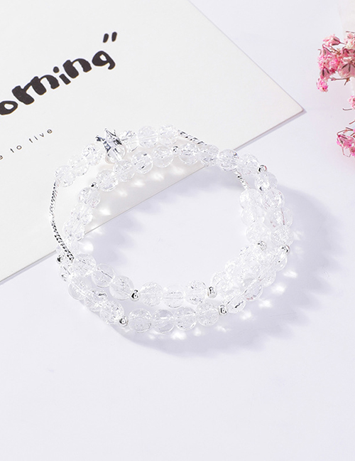 Fashion Transparent Color Crystal Crown Double Bracelet