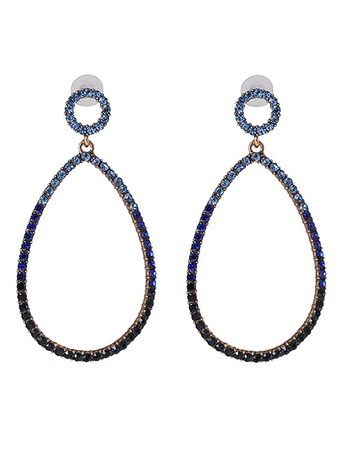 Fashion Blue Glass Drill Earrings