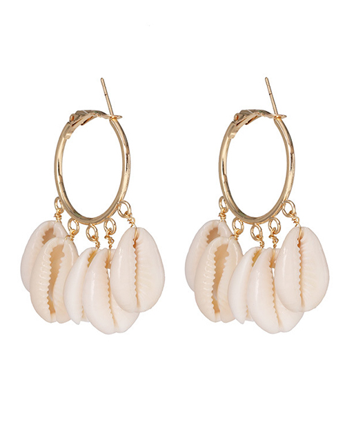Fashion White Shell Conch Earrings