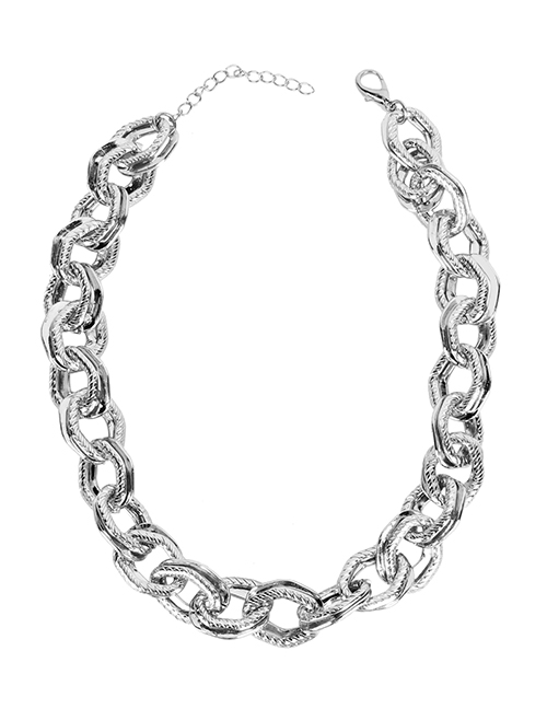 Fashion Silver Metal Thick Necklace