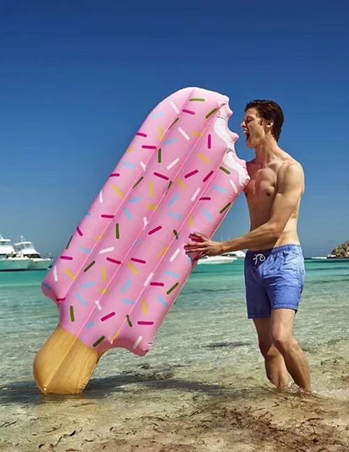 Fashion Pink Inflatable Ice Cream Floating Row Swim Ring