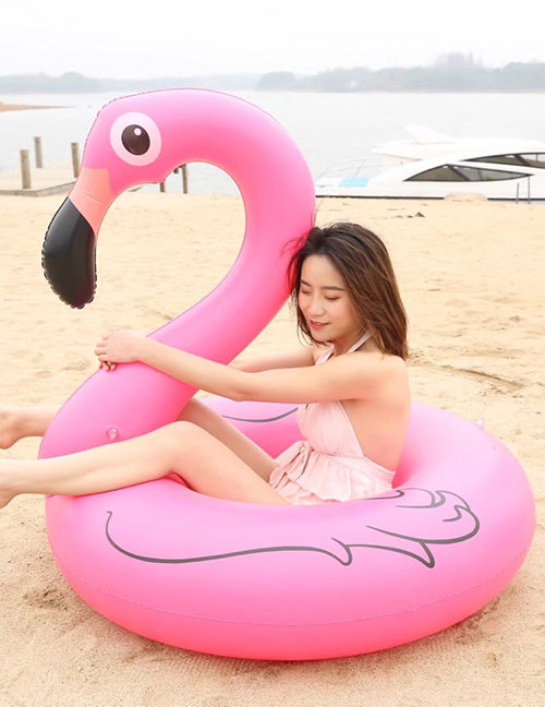 Fashion Rose Gold 120cm Inflatable Flamingo Swimming Ring