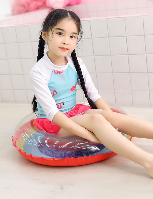 Fashion 90 Handle Rainbow Circle Inflatable Lifebuoy Floating Row