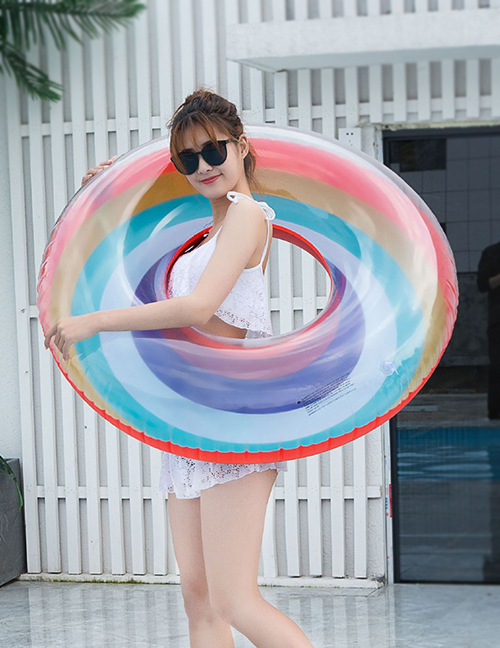 Fashion 120cm Rainbow Circle Inflatable Lifebuoy Floating Row