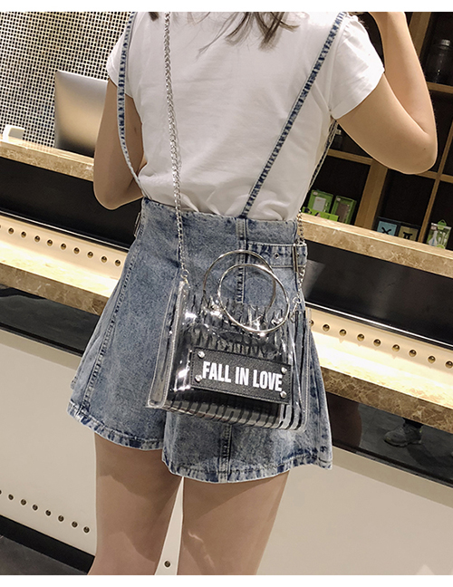 Fashion Black Transparent Metal Portable Mother Shoulder Messenger Bag