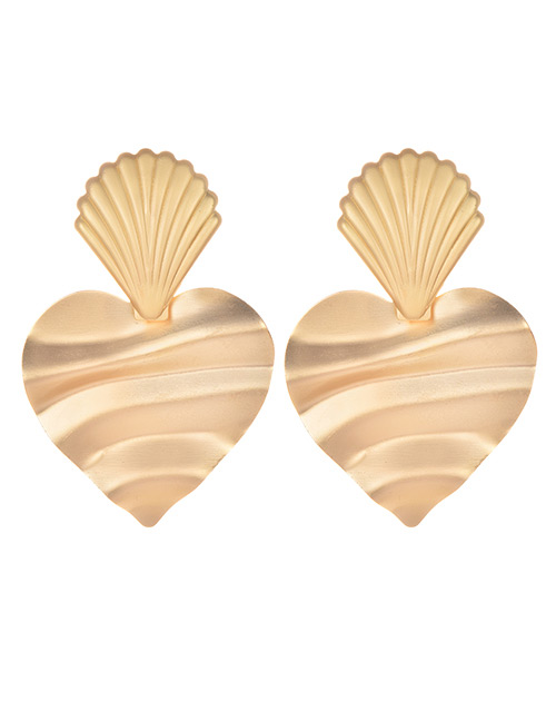 Fashion Gold Alloy Shell Love Earrings