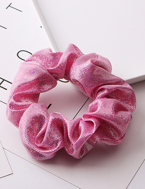 Fashion Bright Pink-pink Metal Rainbow Bronzing Double Color Hair Ring