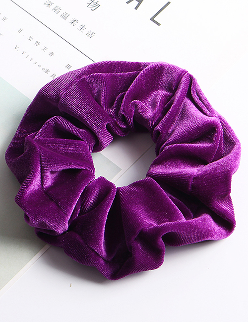 Fashion Large Flannel Ring - Bright Purple Fleece Hair Ring
