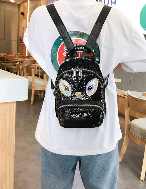 Fashion Black Eye Sequin Backpack