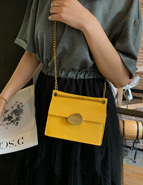 Fashion Yellow Ring Lock Single Shoulder Messenger Bag