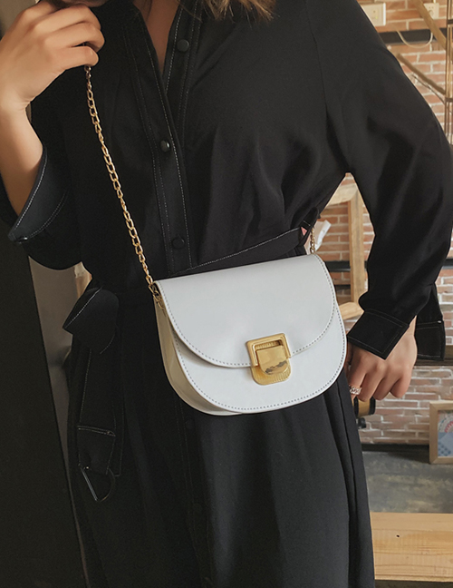 Fashion White Magnetic Buckle Crossbody Shoulder Bag